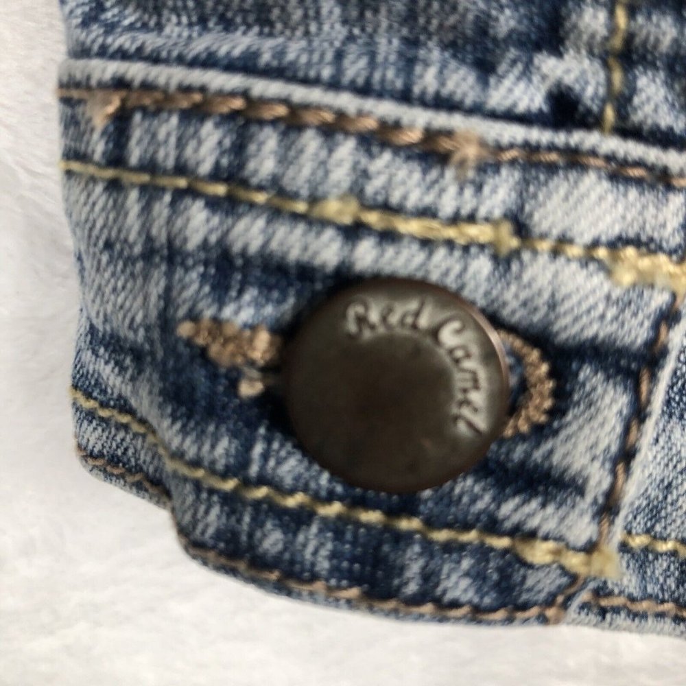 Red Camel Girls Denim Jacket Vintage Stretch Comfort Premium Coat Size Medium - Picture 6 of 14